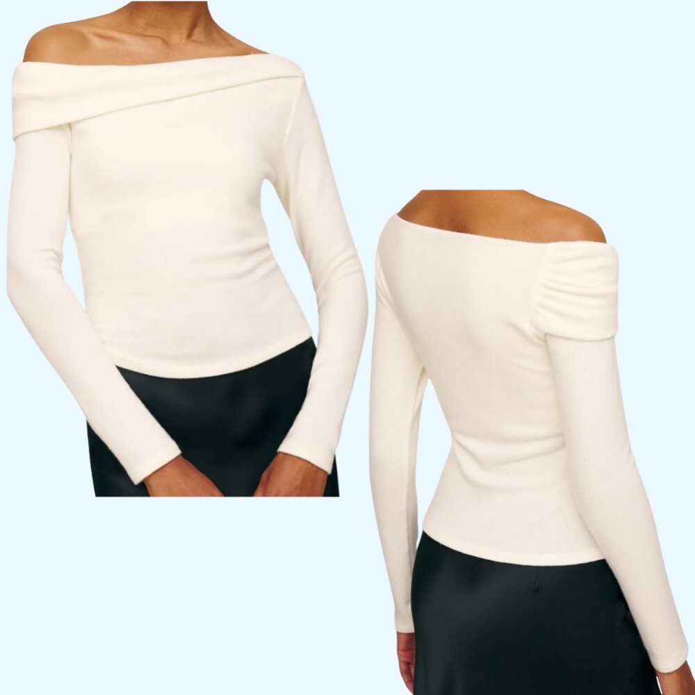 Reformation - Elio Knit Top inCore - Fior Di Latte New with Tag